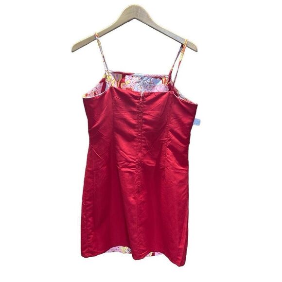 Reversible Dress Size Large (L) Floral Tropical Red Retro Strappy Sun Dress - Picture 4 of 7